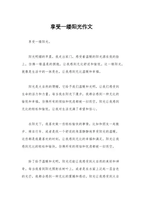 享受一缕阳光作文