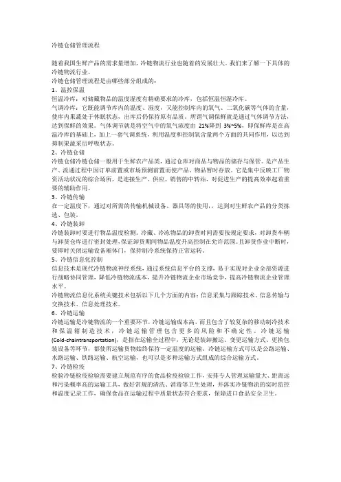冷链仓储管理流程