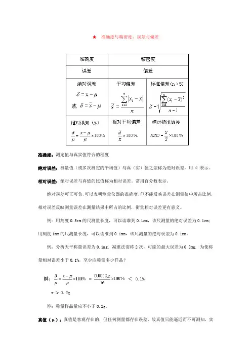 准确度与精密度