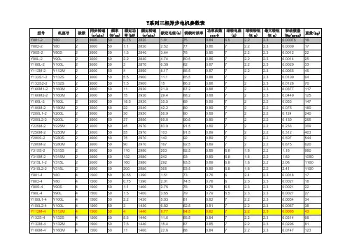 Y系列三相异步电机参数