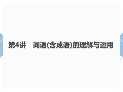 中考语文总复习课件：第4讲 词语(含成语)的理解与运用(共40页PPT)