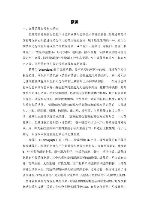 微藻知识简介
