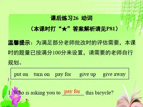 最新动词-2020届中考英语复习 (共20张PPT)教育课件