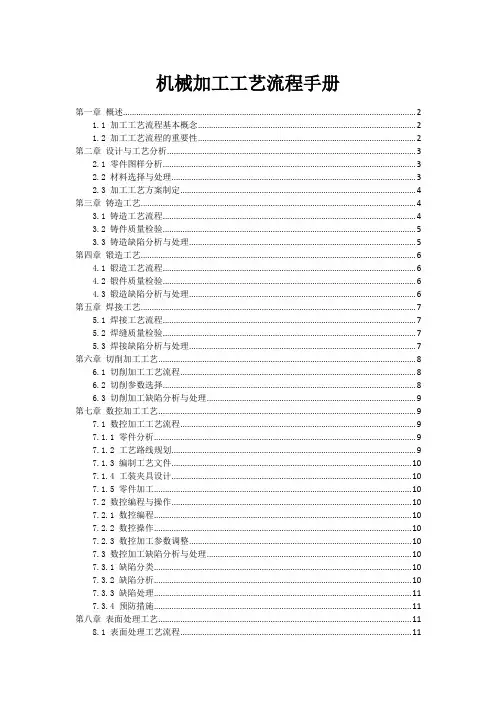 机械加工工艺流程手册