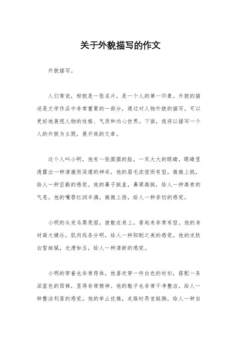 关于外貌描写的作文