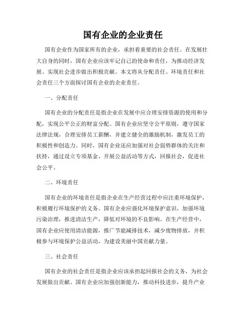 国有企业的企业责任