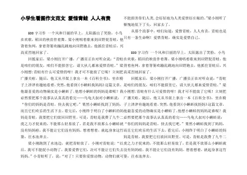 小学生看图作文范文爱惜青蛙人人有责