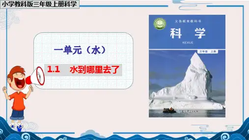 【2020三年级上册科学教科版】一单元1.1《水到哪里去了》课件PPT