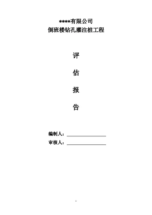 钻孔灌注桩质量评估报告