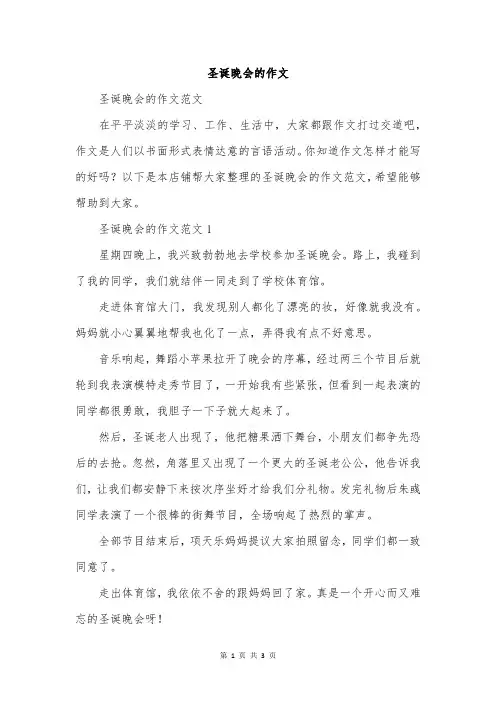 圣诞晚会的作文