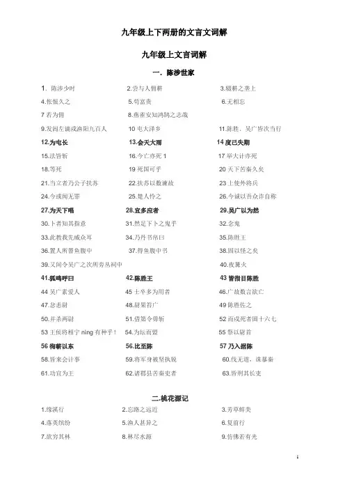 苏教版语文九年级上下文言词解(全)