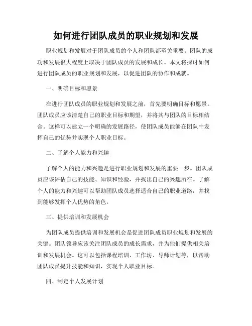 如何进行团队成员的职业规划和发展