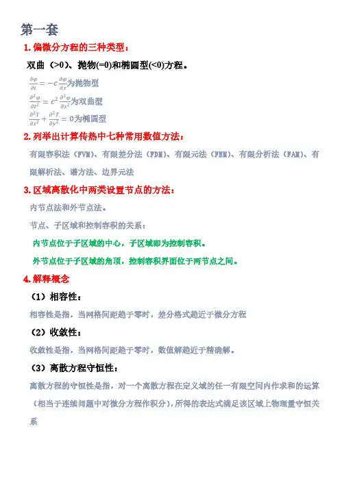 中国科学院大学计算传热学考题答案整理