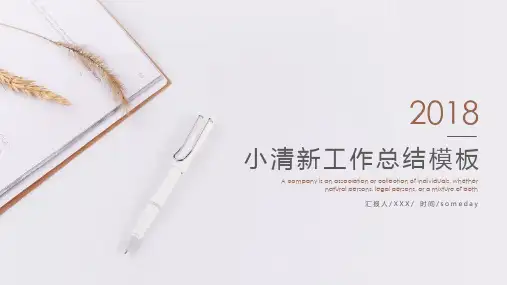 极简商务清新简约工作总结模板(ppt共18张)