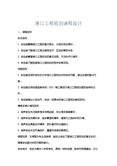 港口工程规划课程设计