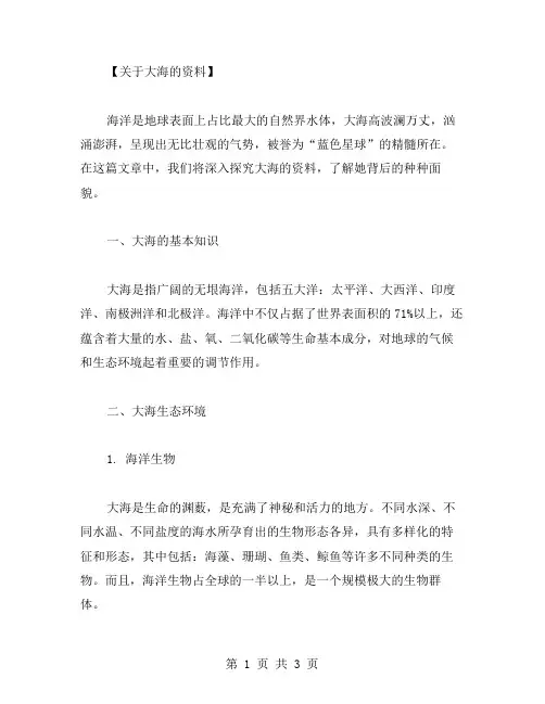 大海资料的作文范文