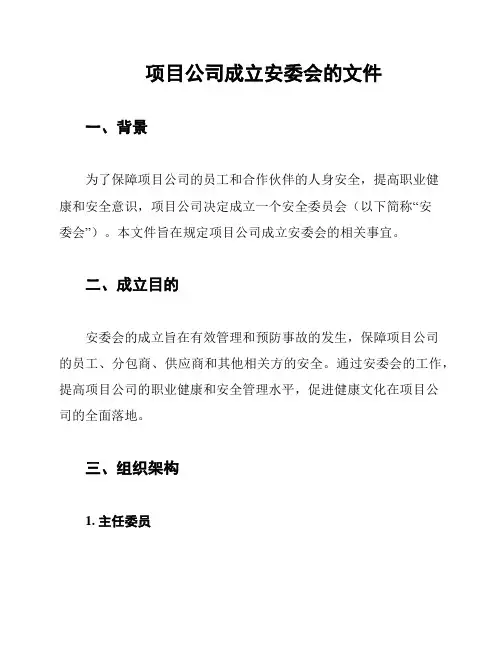 项目公司成立安委会的文件