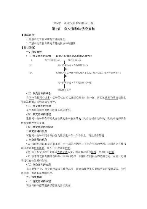 第6章从杂交育种到基因工程教案