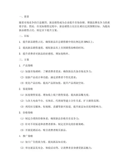 新品销售占比提升方案