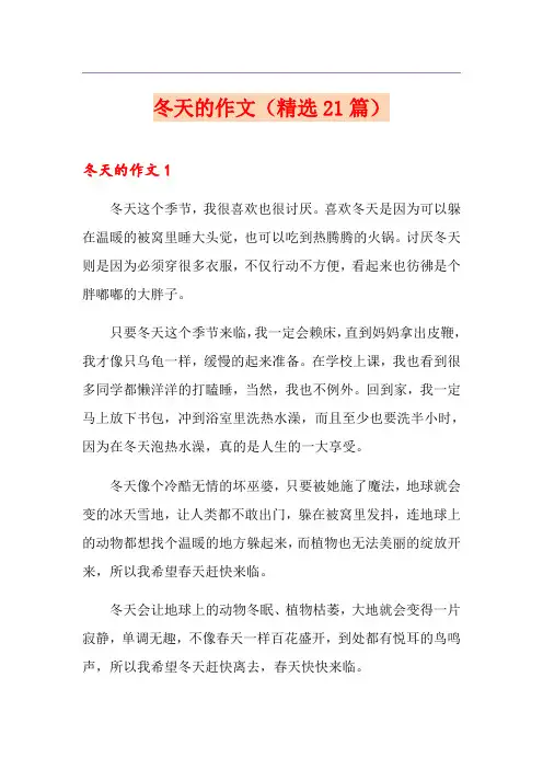 冬天的作文(精选21篇)