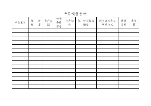 食品企业全套记录表格样本