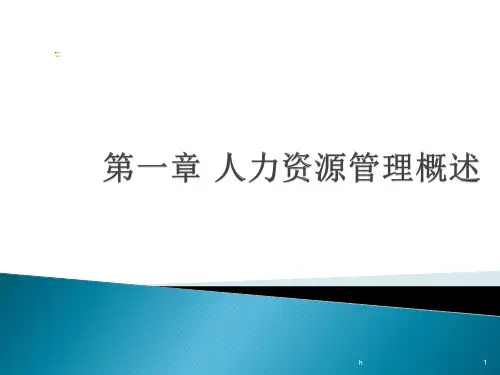 《人力资源管理概述》PPT课件