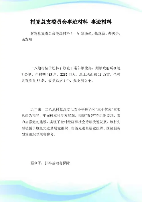村党总支委员会事迹材料_事迹材料.doc