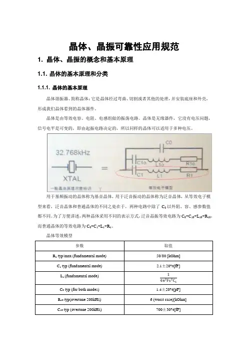 晶体、晶振可靠性应用规范