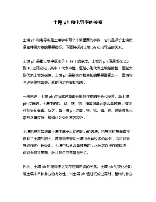 土壤ph和电导率的关系