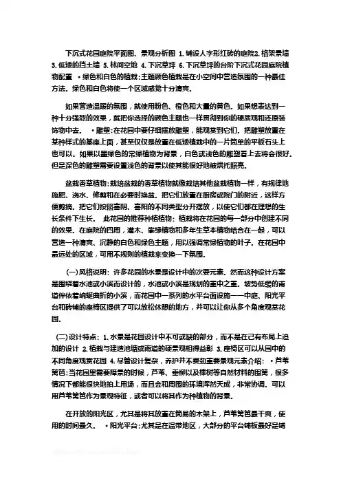 别墅庭院设计：下沉式花园庭院平面图