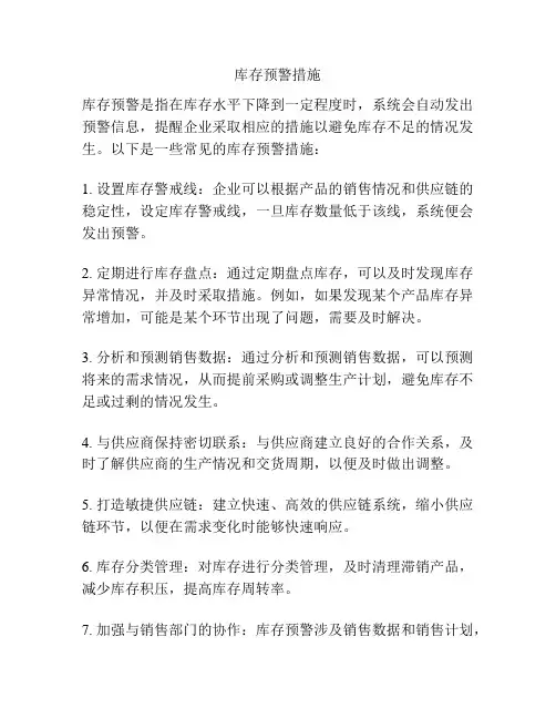 库存预警措施