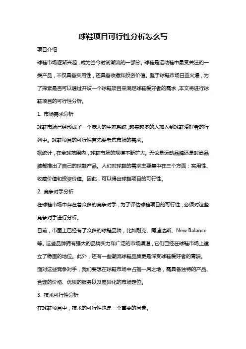 球鞋项目可行性分析怎么写