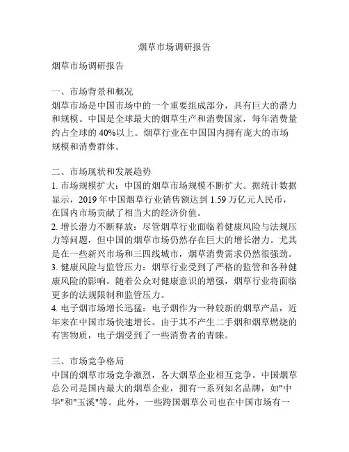 烟草市场调研报告