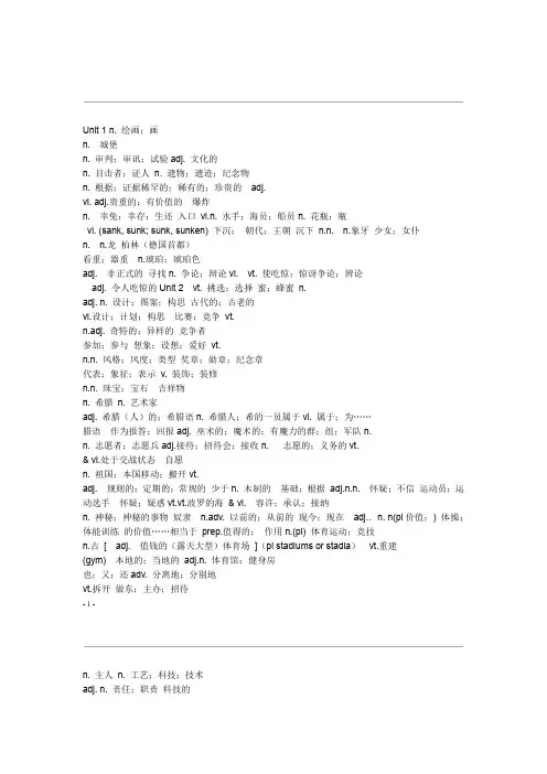人教版高中英语必修二单词表55136