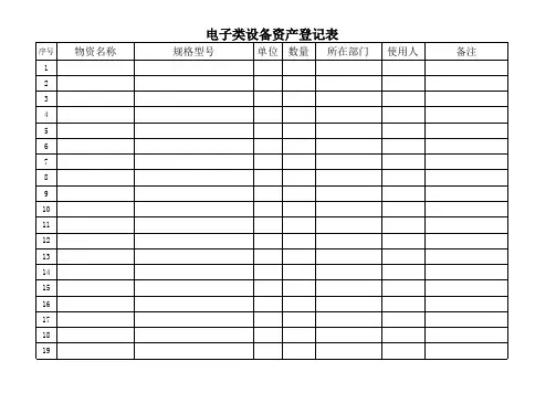电子设备及电子类办公用品领用登记表