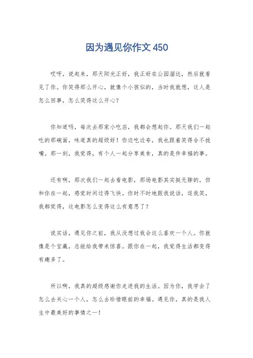 因为遇见你作文450
