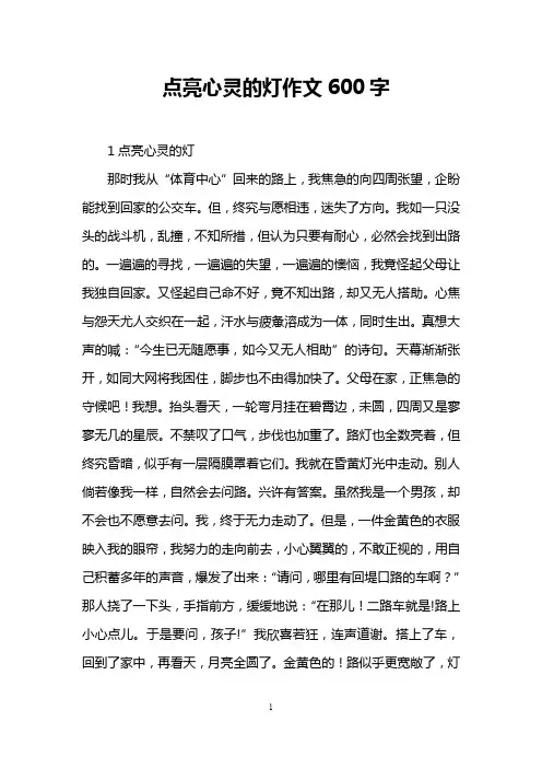 点亮心灵的灯作文600字 2