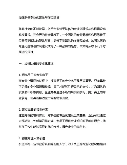 加强队伍专业化建设与作风建设