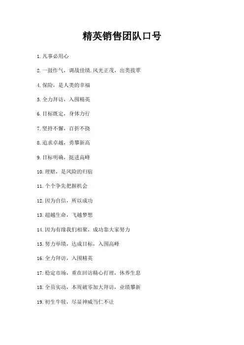 精英销售团队口号