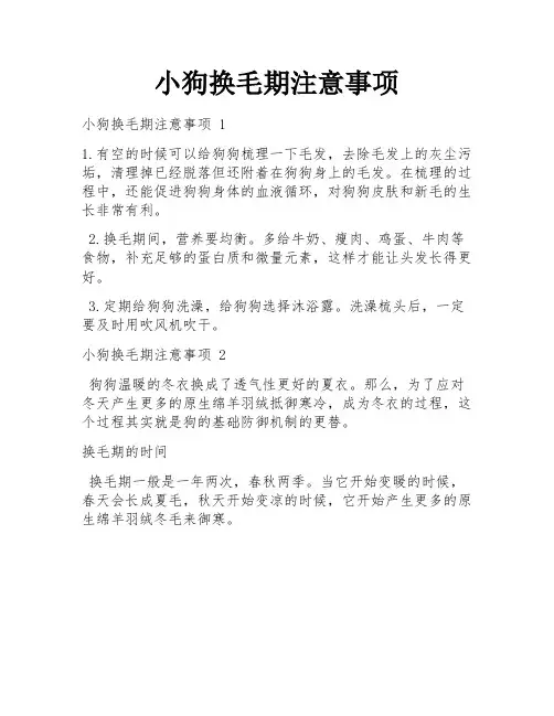 小狗换毛期注意事项