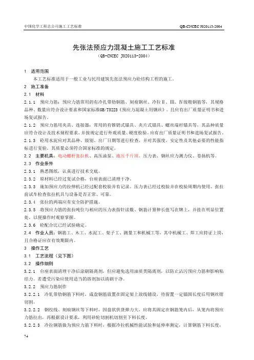 1.13 先张法预应力砼施工工艺标准