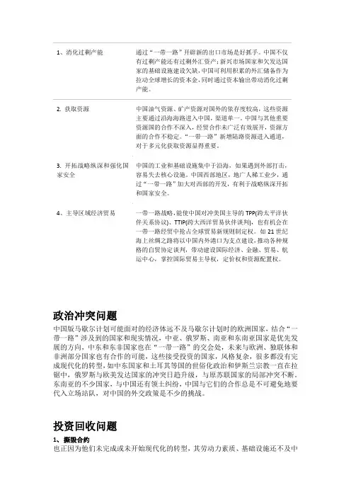 一带一路所面临的问题与挑战