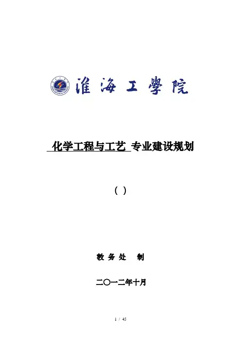 化学工程与工艺专业建设规划
