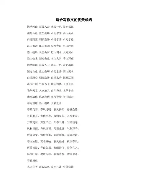 适合写作文的优美成语