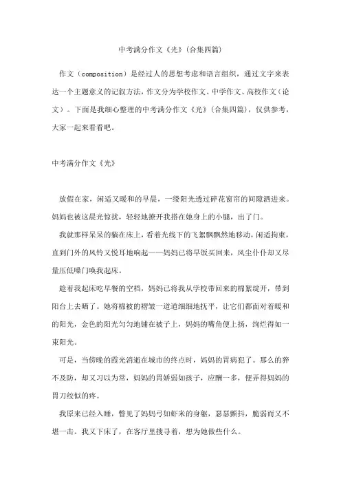 中考满分作文《光》(合集四篇)