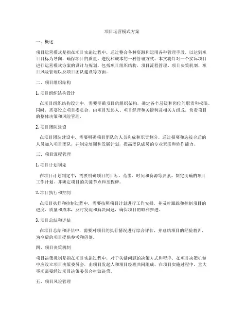 项目运营模式方案