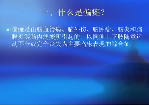 偏瘫康复训练精品PPT课件