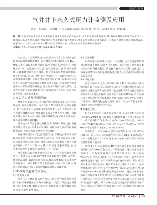 气井井下永久式压力计监测及应用