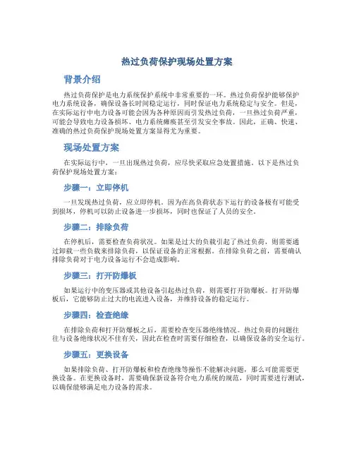 热过负荷保护现场处置方案