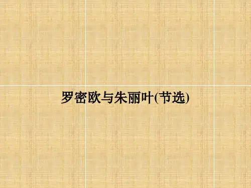 (江苏专用)高中语文 2.4 罗密欧与朱丽叶(节选)名师课件 苏教版必修5